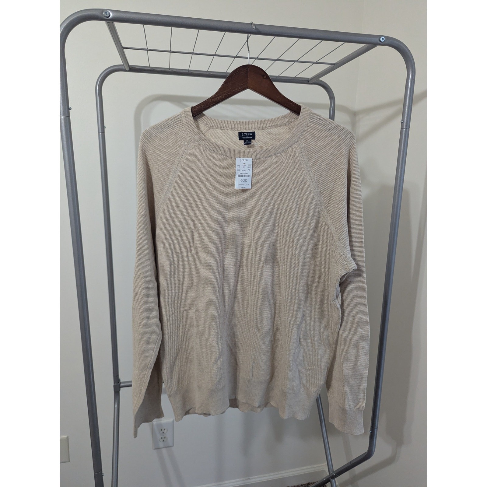 NWT J.Crew Factory Men’s 100% Crewneck Sweater Gray Size L CD617