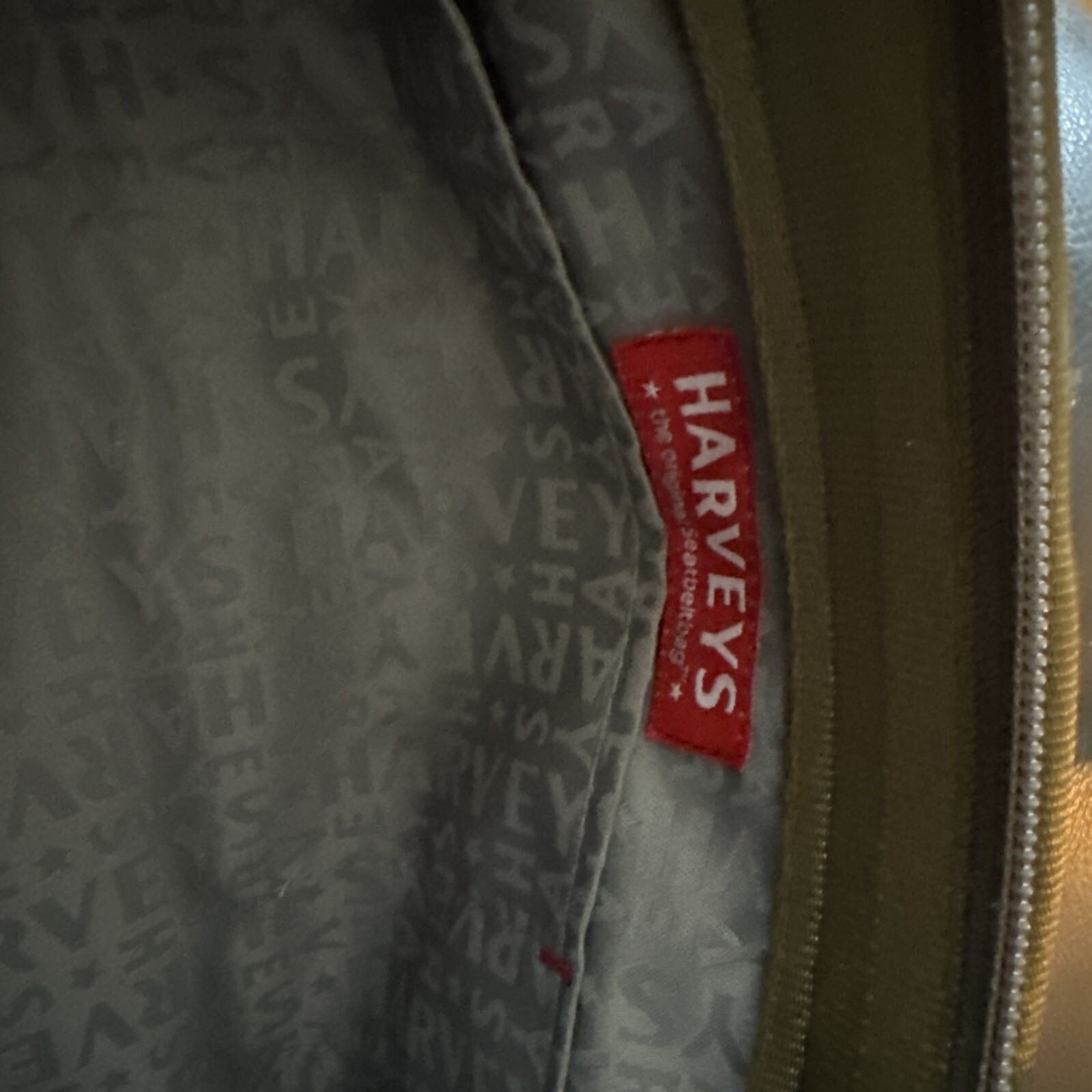 Harveys Original Seatbelt Bag Satchel Handbag Olive Green Army Rectangle EUC