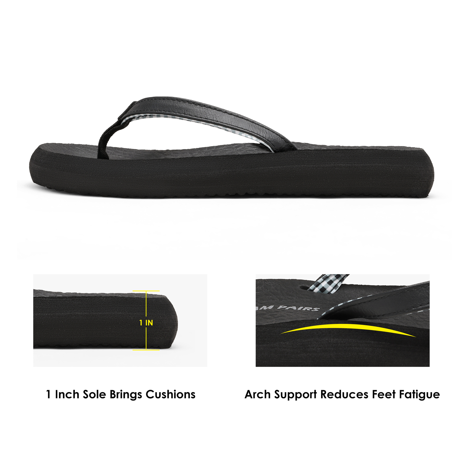 Womens Flip Flops Arch Support Soft Cushion Thongs Lightweight Beach Sandals NEW