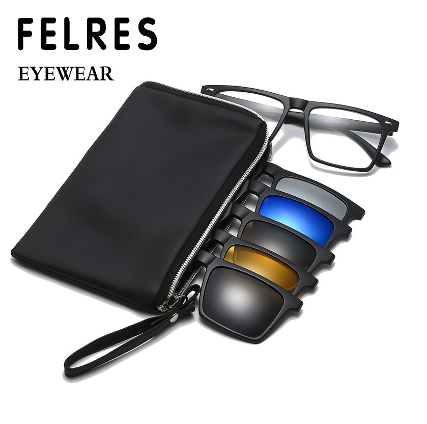 5 in 1 Magnetic Clip On Reading Glasses Men Women Outdoor Sunglasses Hot