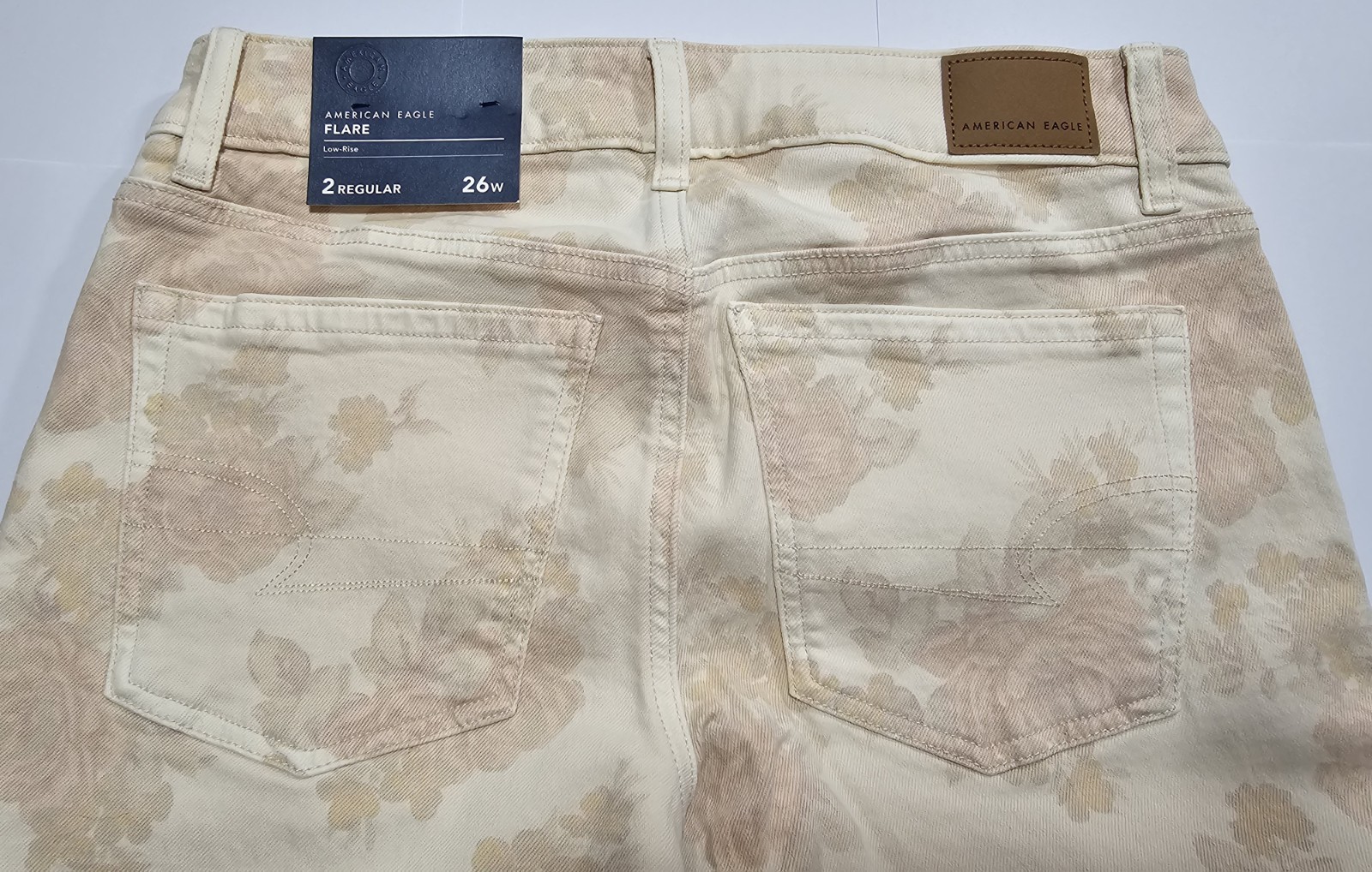 American Eagle AE Low-Rise Floral Flare Jeans Size 2