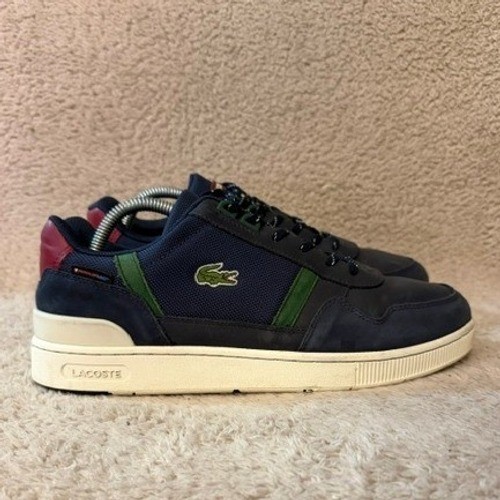 Lacoste T-Clip 0121 6 Mens Navy Green Leather Mesh Sneakers Size 10 42SMA0067