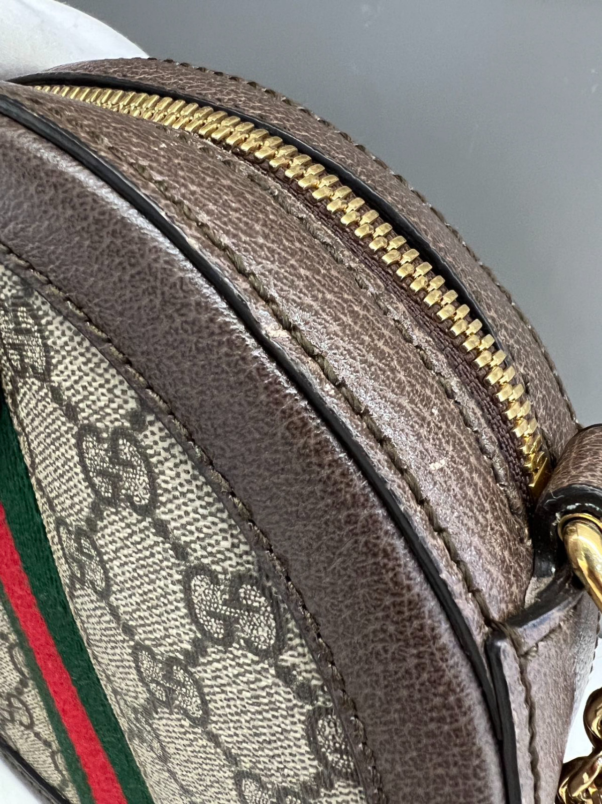 Authentic Gucci Ophidia GG Round Shoulder Bag GG Supreme Canvas Crossbody Bag