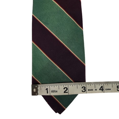 Vtg. Robert Talbott/Jack Henry Green Brown Classic Stripe 100% Silk Tie-England