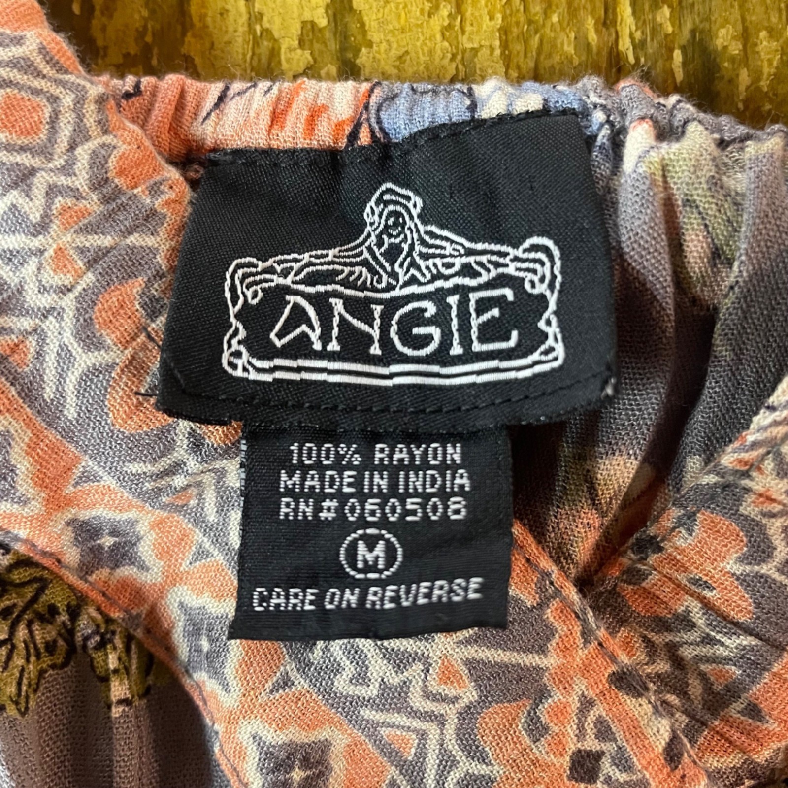 Angie Tiered Floral Ruffle Babydoll Maxi Dress Sz MED Boho Rayon Resort