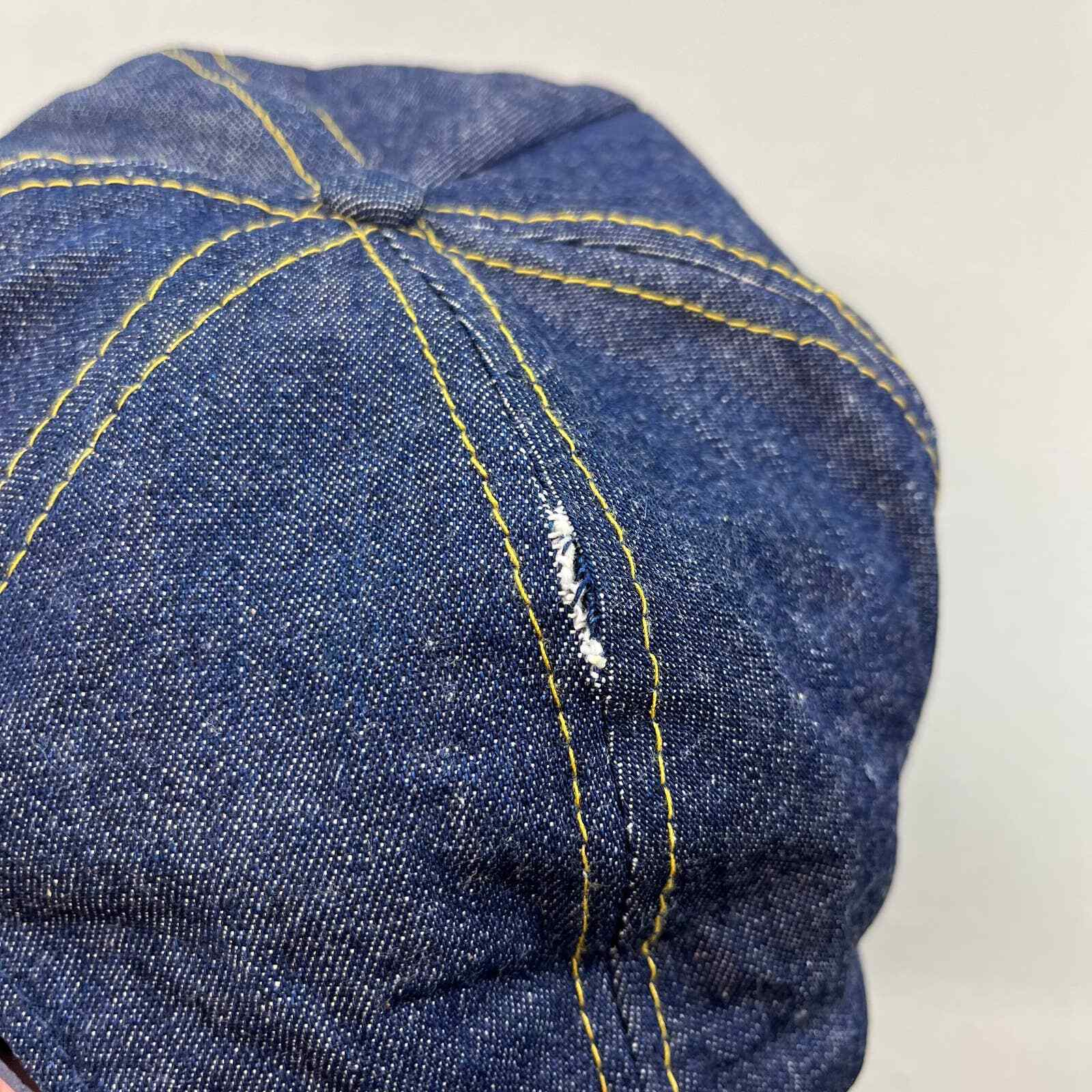 Vintage Post Tool Snapback Hat Trucker Adult Blue Denim Construction Worker 90s