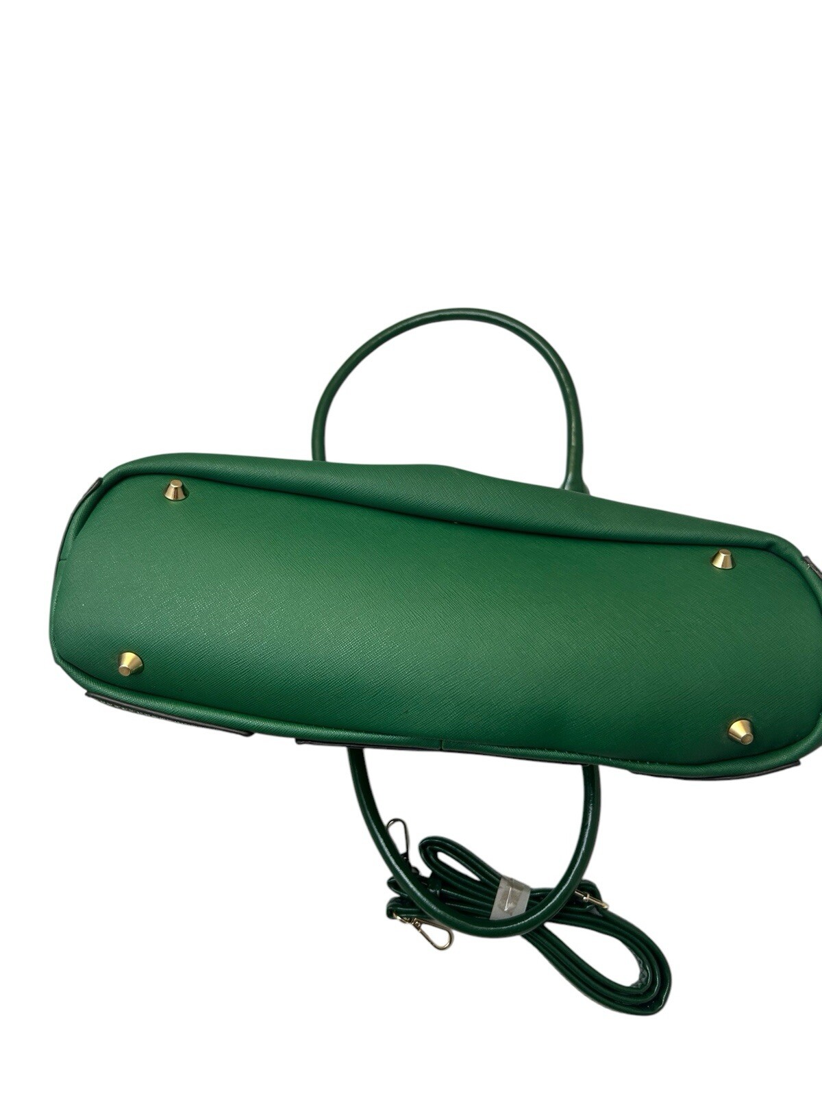 Black Rivet Green Leather Purse 16″” L x 11″ H x 4″ W E6