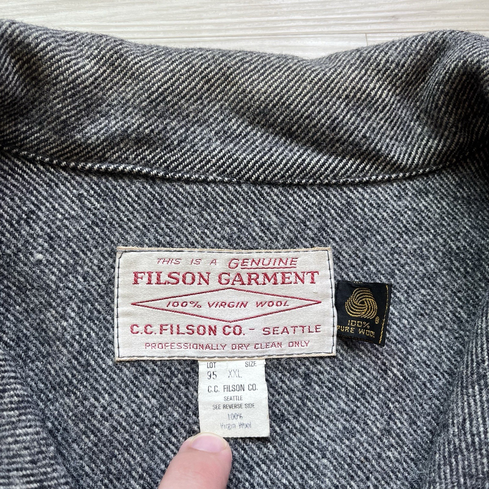 Filson Mackinaw Cruiser Jacket Wool 2XL Heavy Cape Coat Herringbone Overcoat