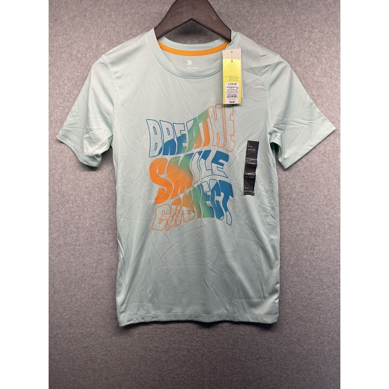 All in Motion Kids Swim T-Shirt Sun UV Protection 50+ Size Large 12-14 NWT