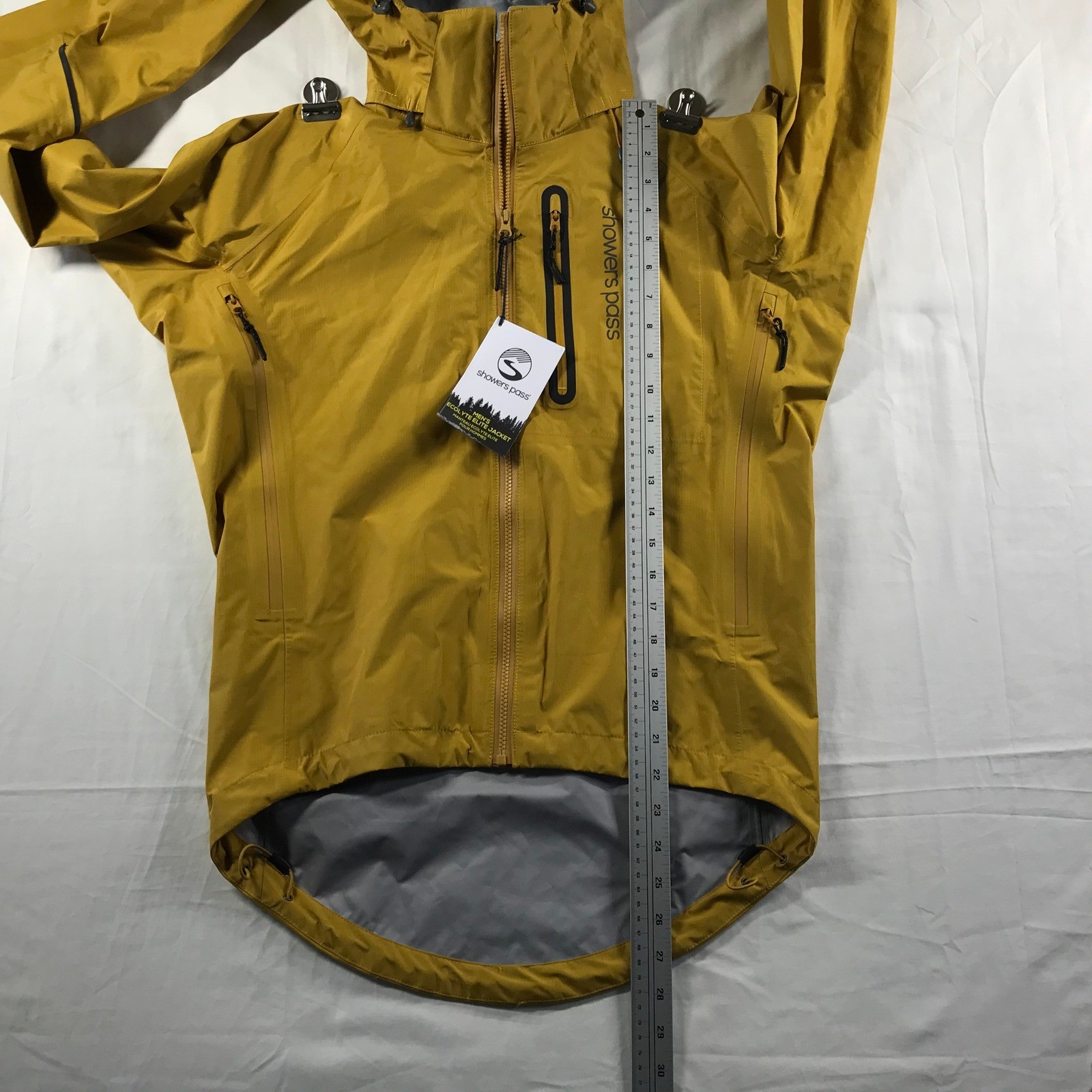 Showers Pass EcoLyte Elite Cycling Jacket Mens Small Harvest Yellow 1007 NWT