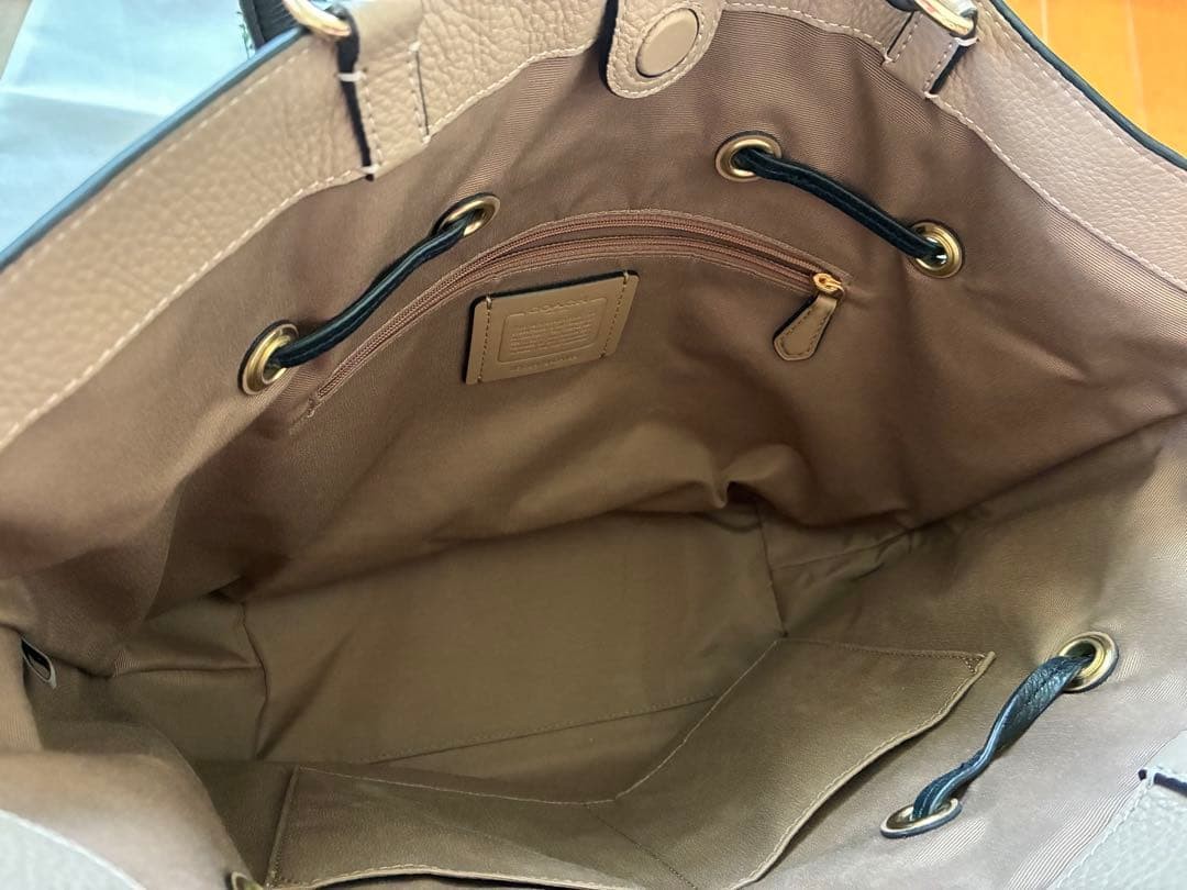 COACH Andy Tassel Drawstring Tote Bag Shoulder Leather from Japan