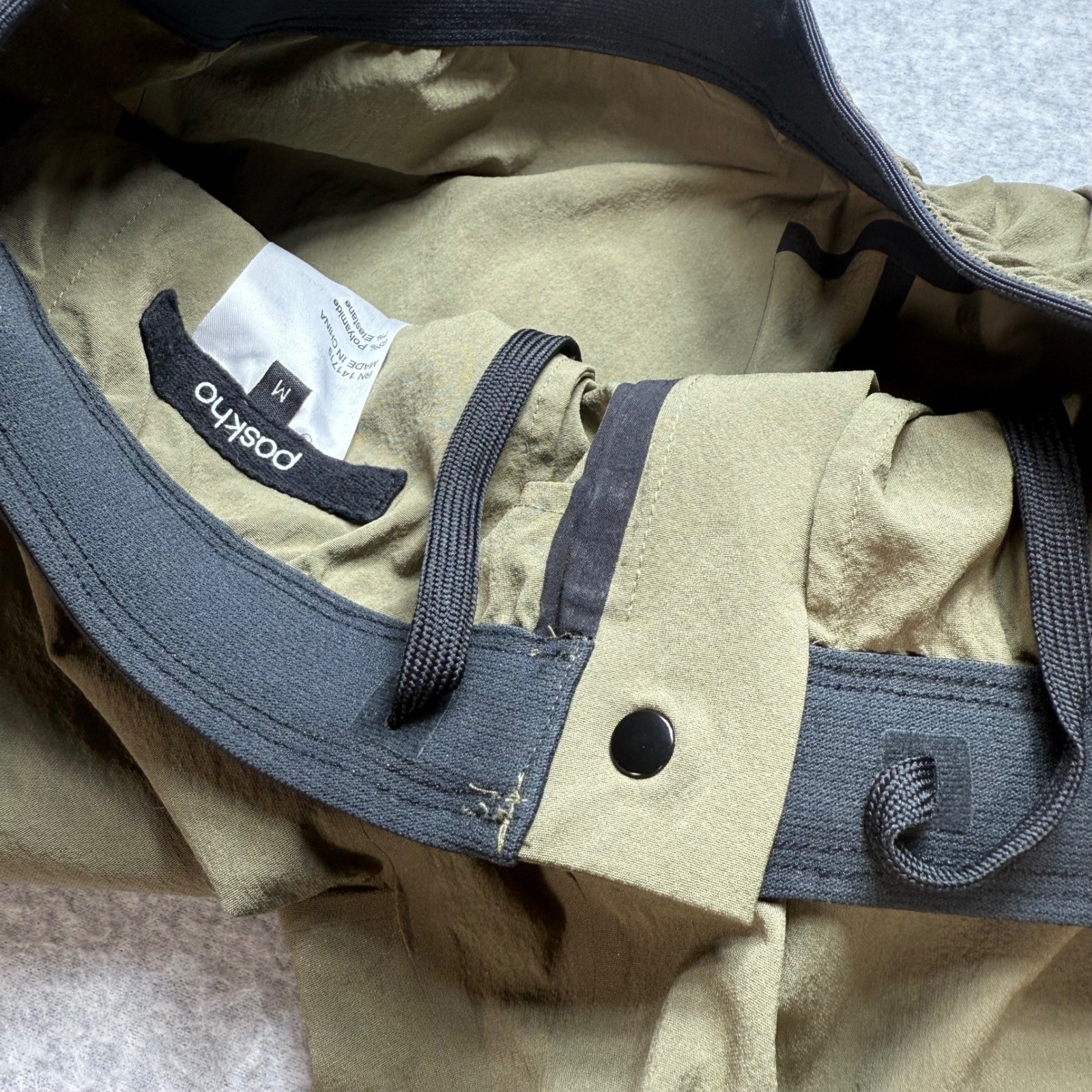 Paskho Mens Travel Hiking Pants Olive Green Stretch Size Medium RN 141719