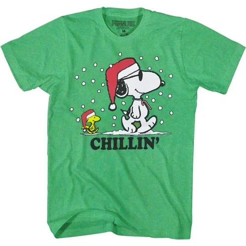 Peanuts Snoopy and Woodstock Chillin’ Christmas Holiday TShirt G5000 100% Cotton