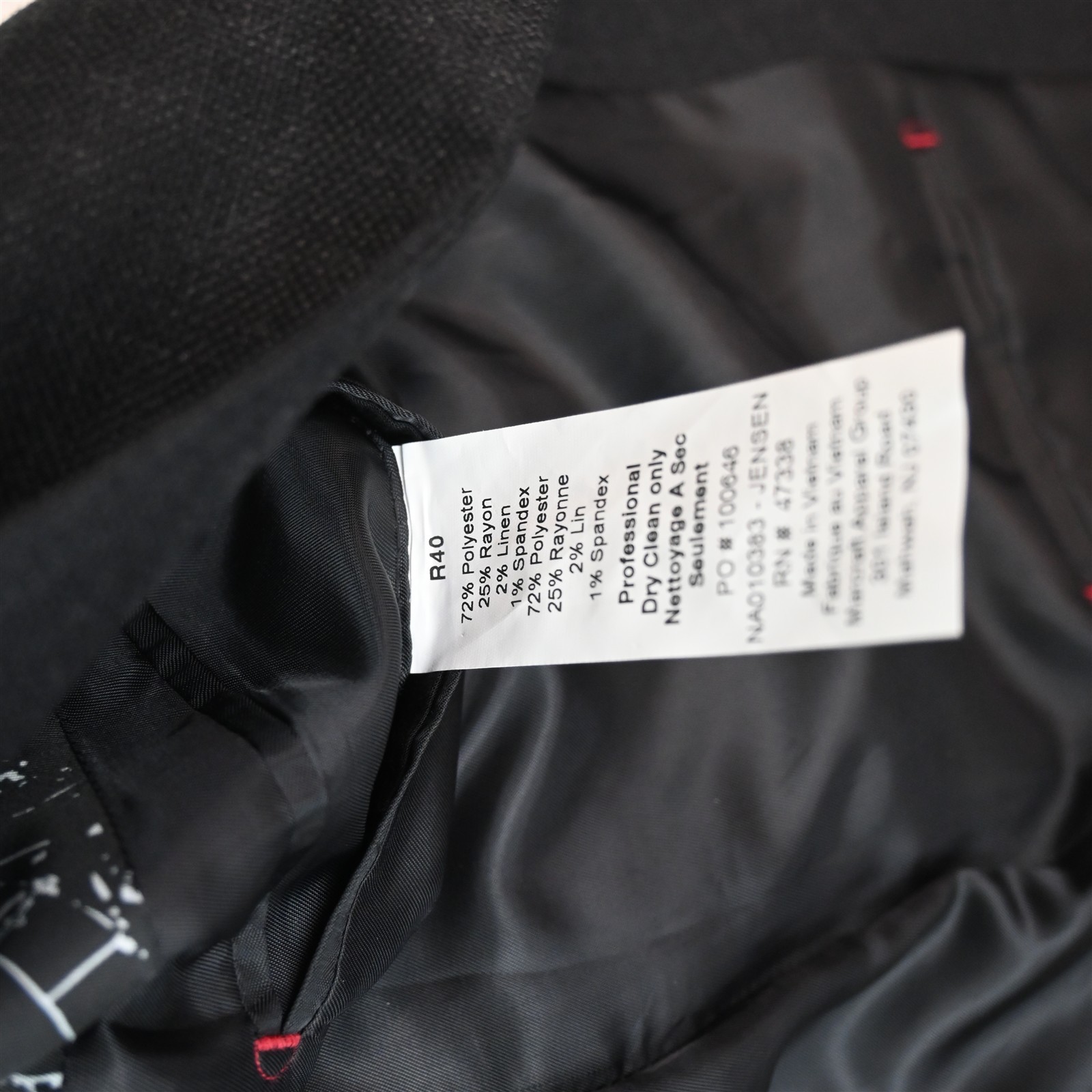 NEW Nautica 40R Black Linen Blend Soft Shoulder Mens Blazer Jacket Sport Coat