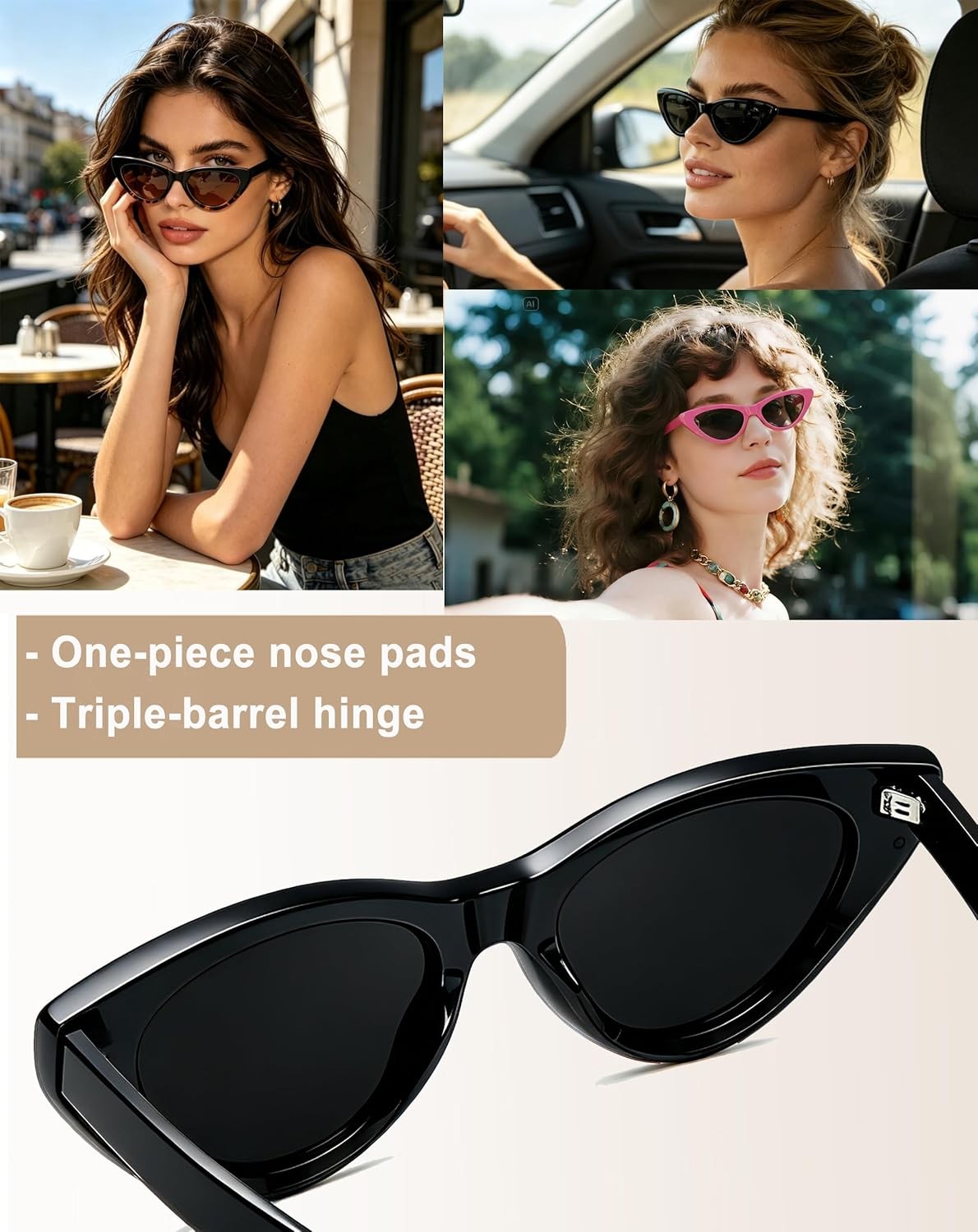 Joopin Polarized Cat Eye Sunglasses for Women Vintage Cateye Sun Glasses UV400 P