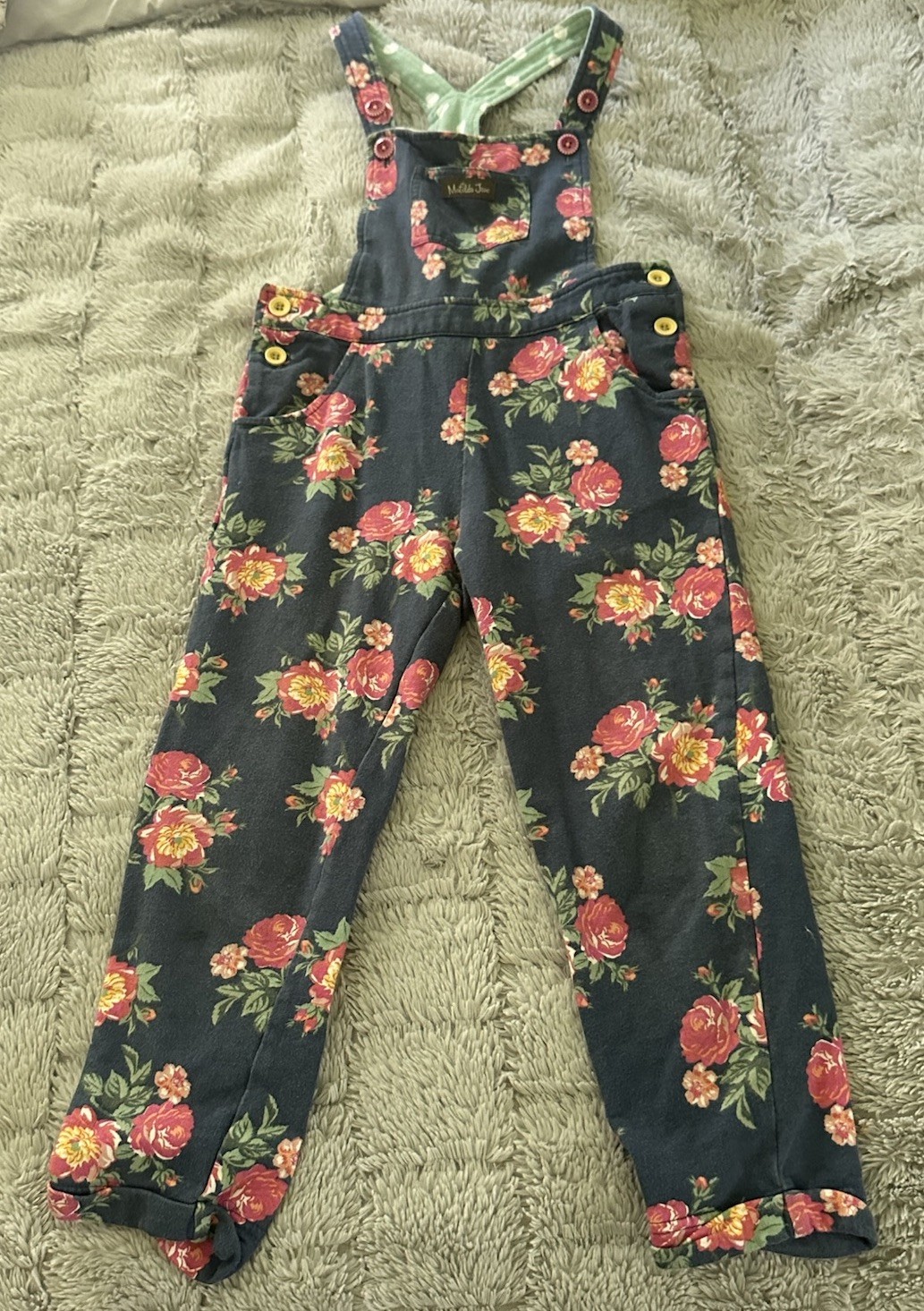Matilda Jane Floral Overalls – Size 6 Flowers Girls Bibs