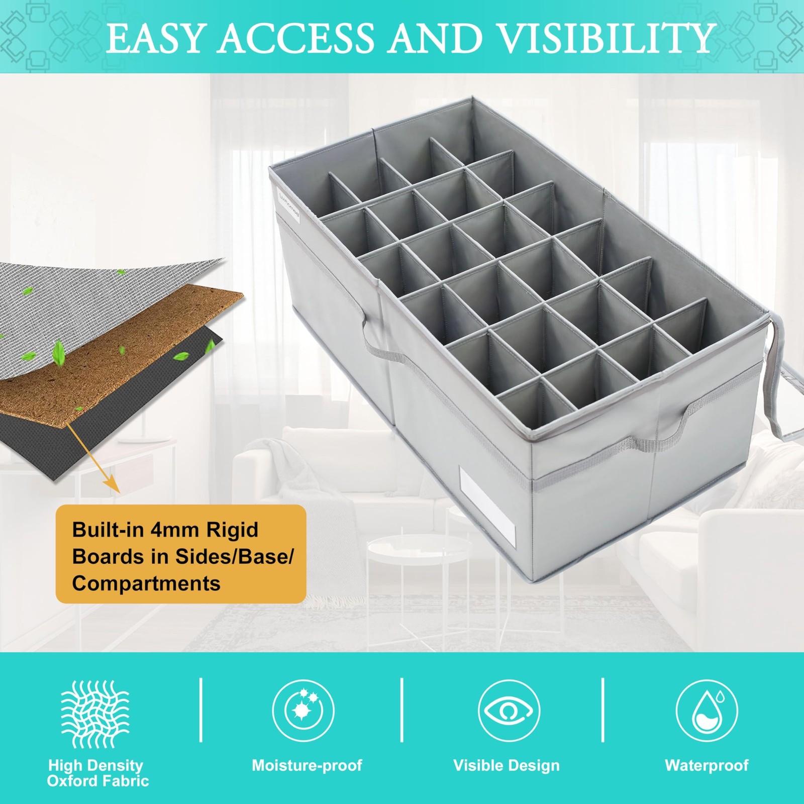 LUVHOMEE Shoe Organizer for Closet, Fits 24 Pairs, Large Shoe Box Storage Con…