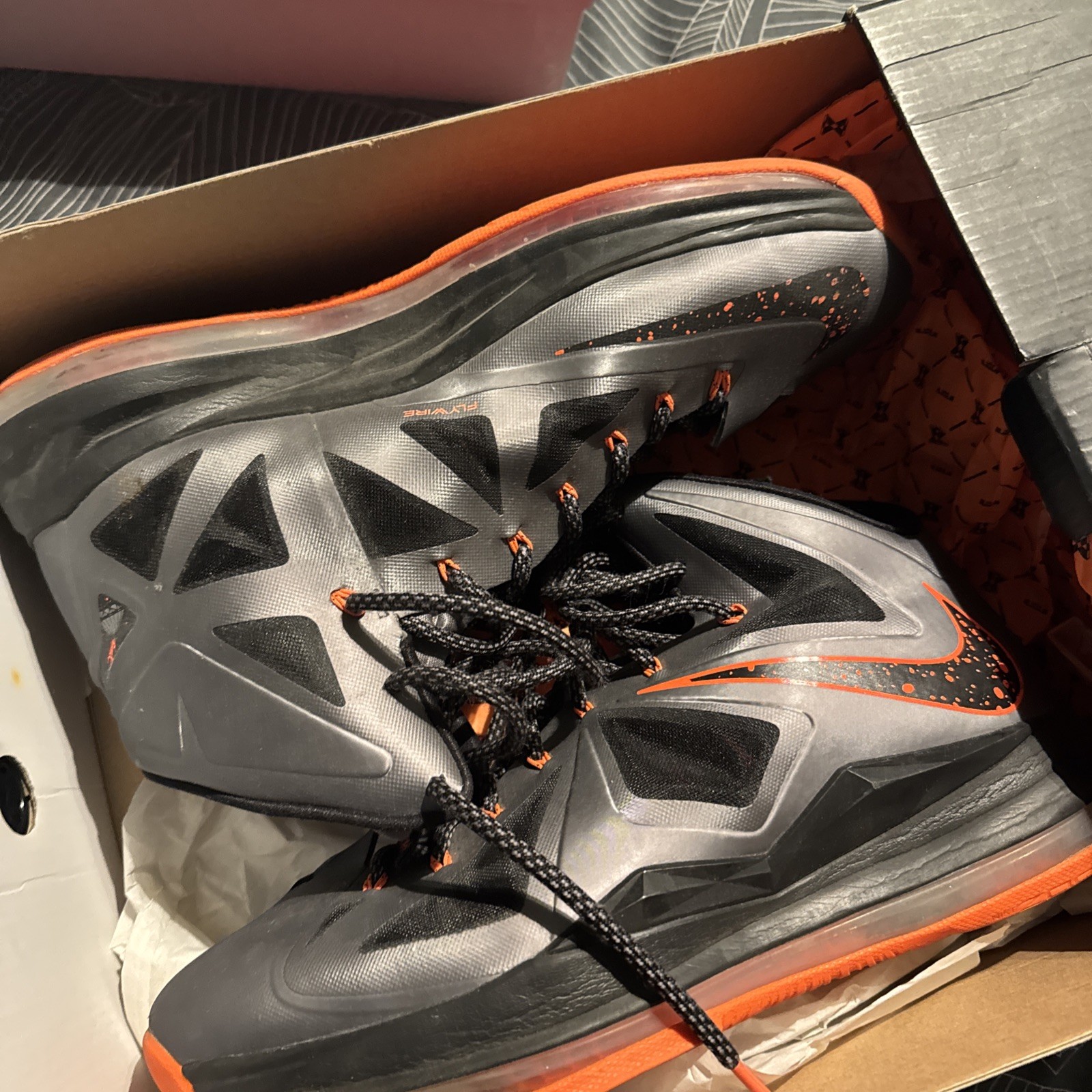 Size 12 – Nike LeBron 10 Lava – 541100-002