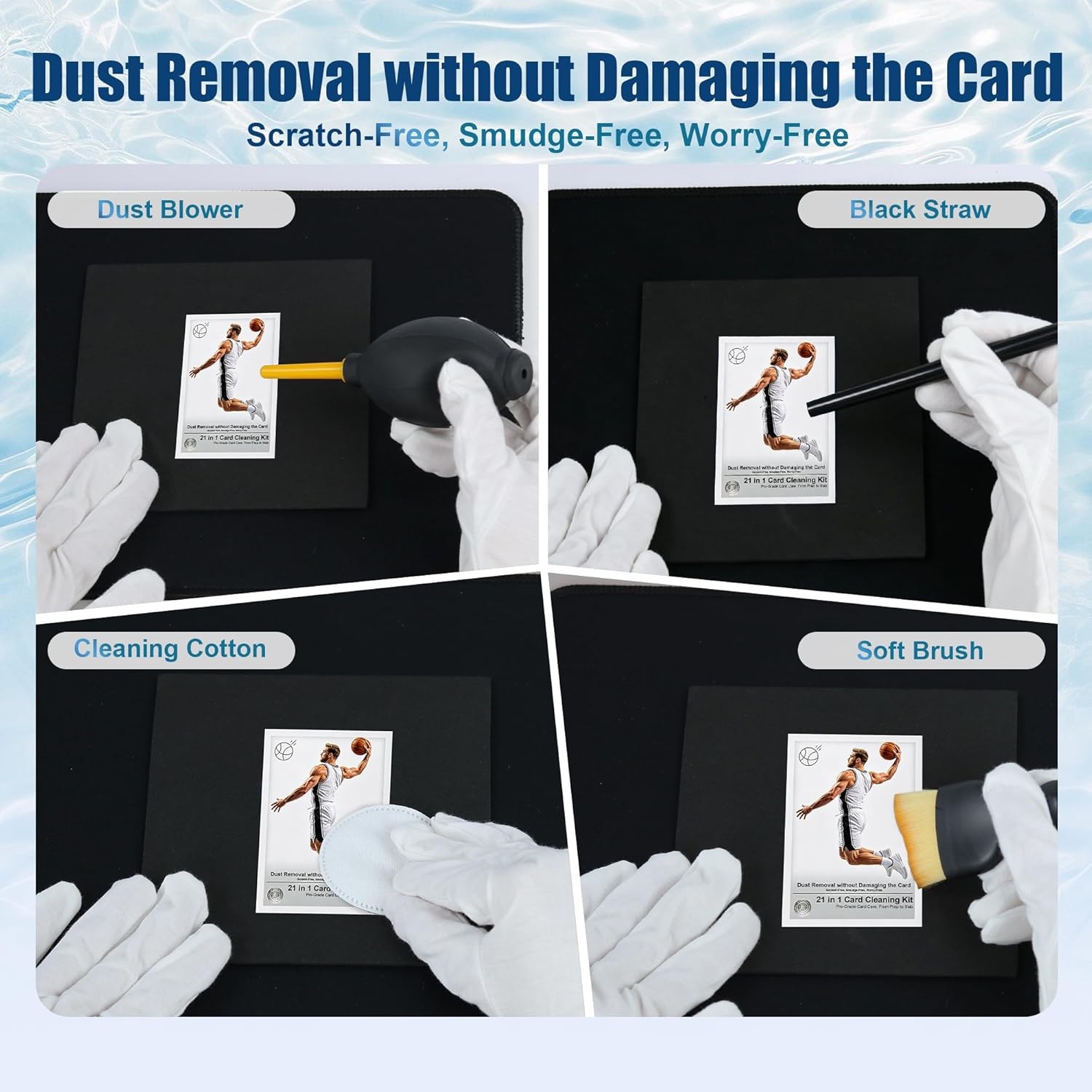 Upgraded Card Care Clean Kit, 21-In-1 Trading Card Cleaning and Polishing Restor