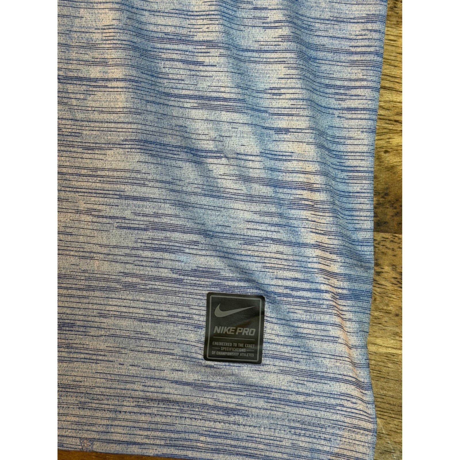 Nike Pro Dri-FIT Mens XXL Blue Space Dye Heathered Training Shirt Short Sleeve