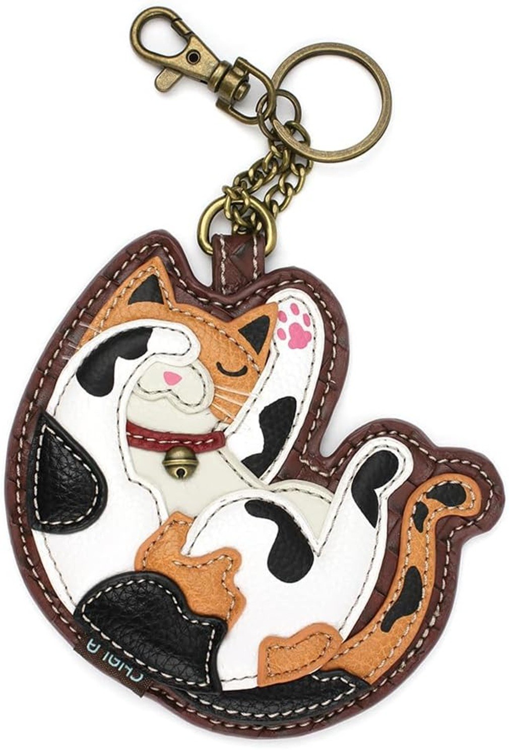 CHALA CALICO CAT Women’s Decorative Key Fob Coin Purse 5 x 4.75 x 0.3in NWT
