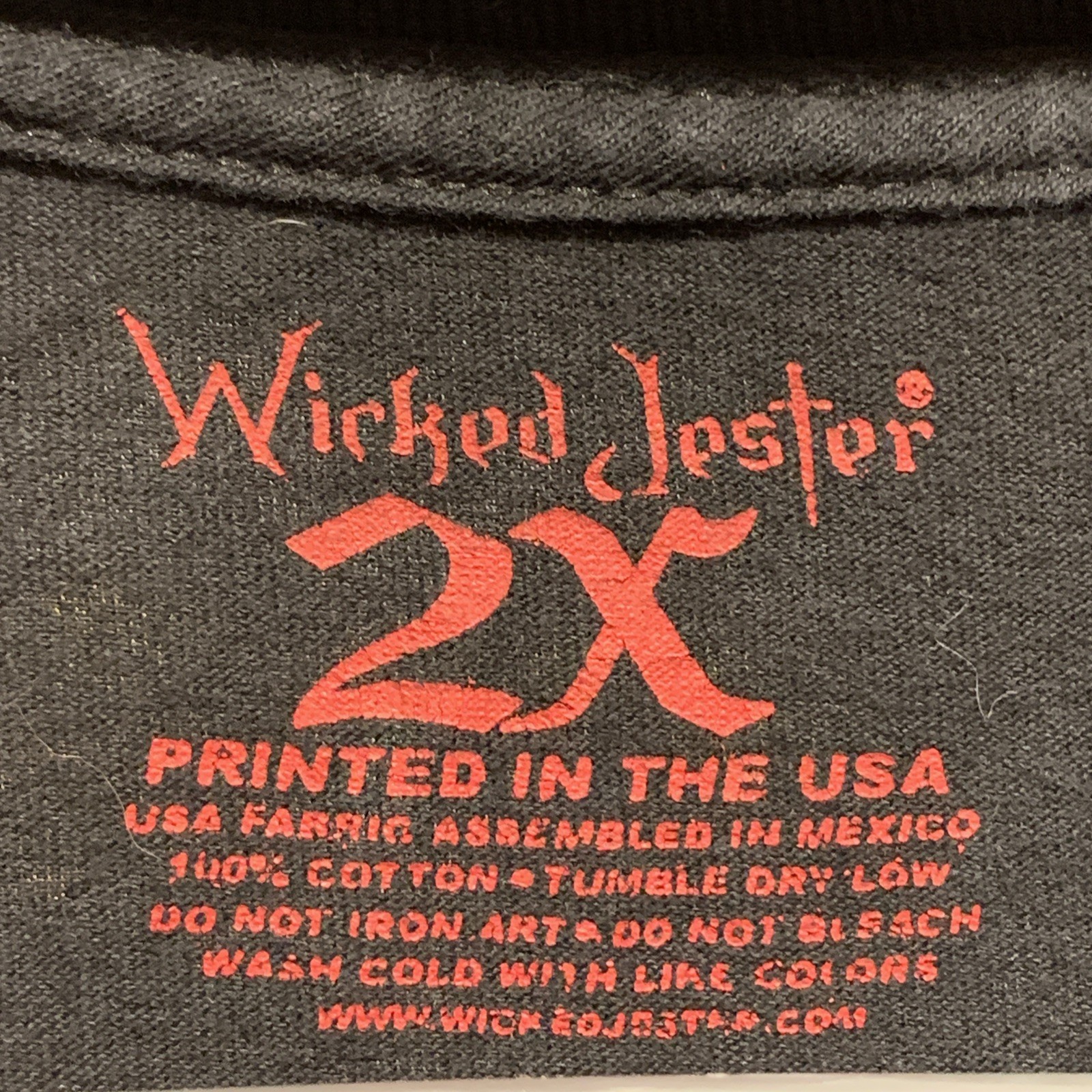 Wicked Jester Graphic T Shirt Mens 2X Black Red Open Sinner VS False Saint Y2K