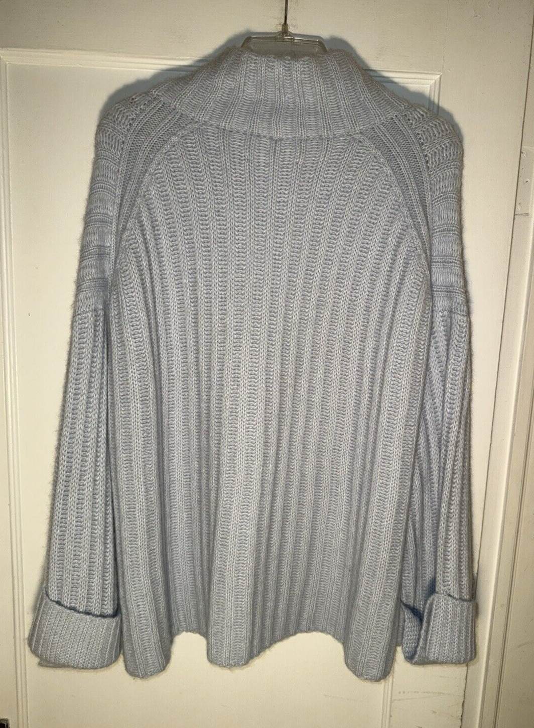 ELEVEN SIX Talia Blue Poncho Sweater Baby Alpaca Wool Oversized Size M/L d874
