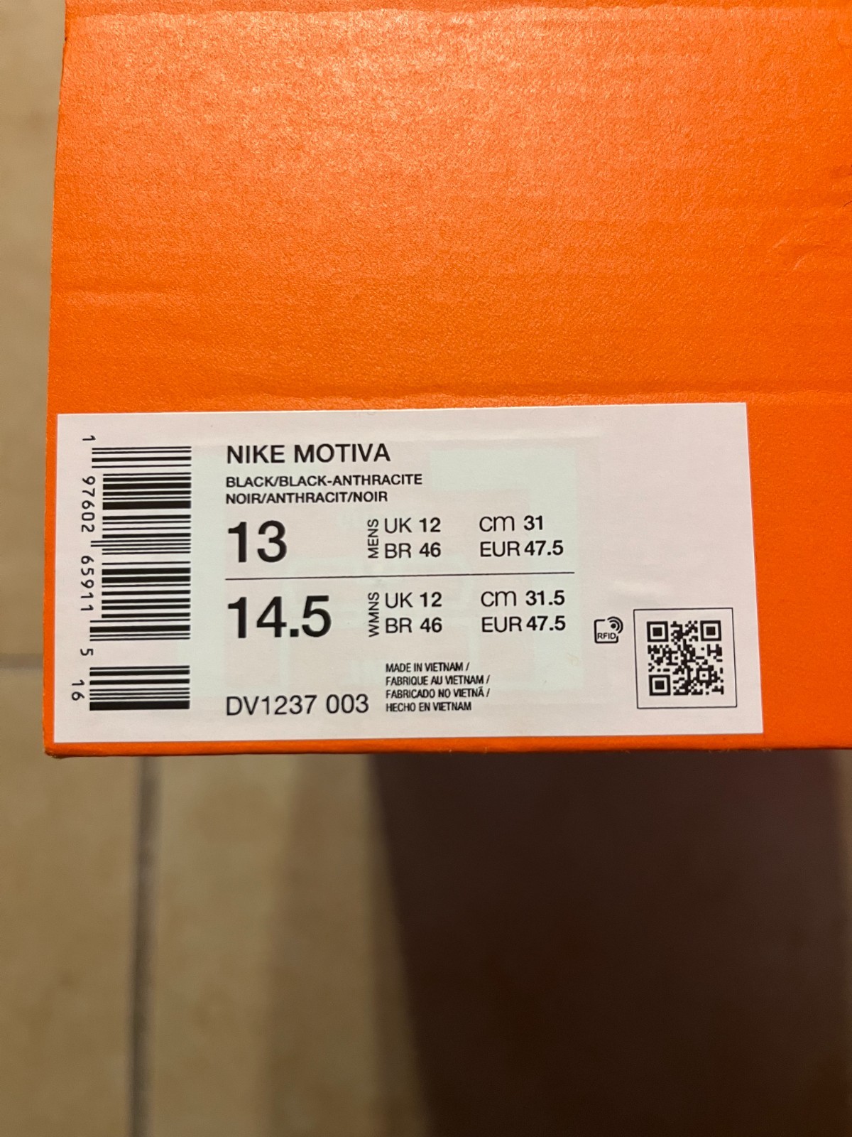 Nike Motiva Triple Black Anthracite DV1237-003 Men’s Walking shoe size 13