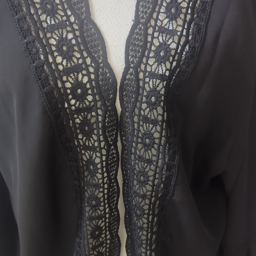Source Unknown Black Lace Open Cardigan