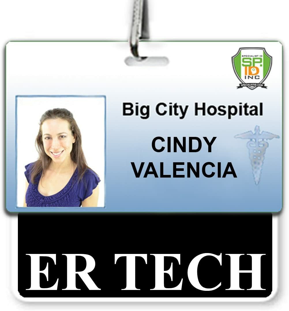 ER TECH Badge Buddy – Horizontal – Hospital ID Card Buddies for ER Technicians