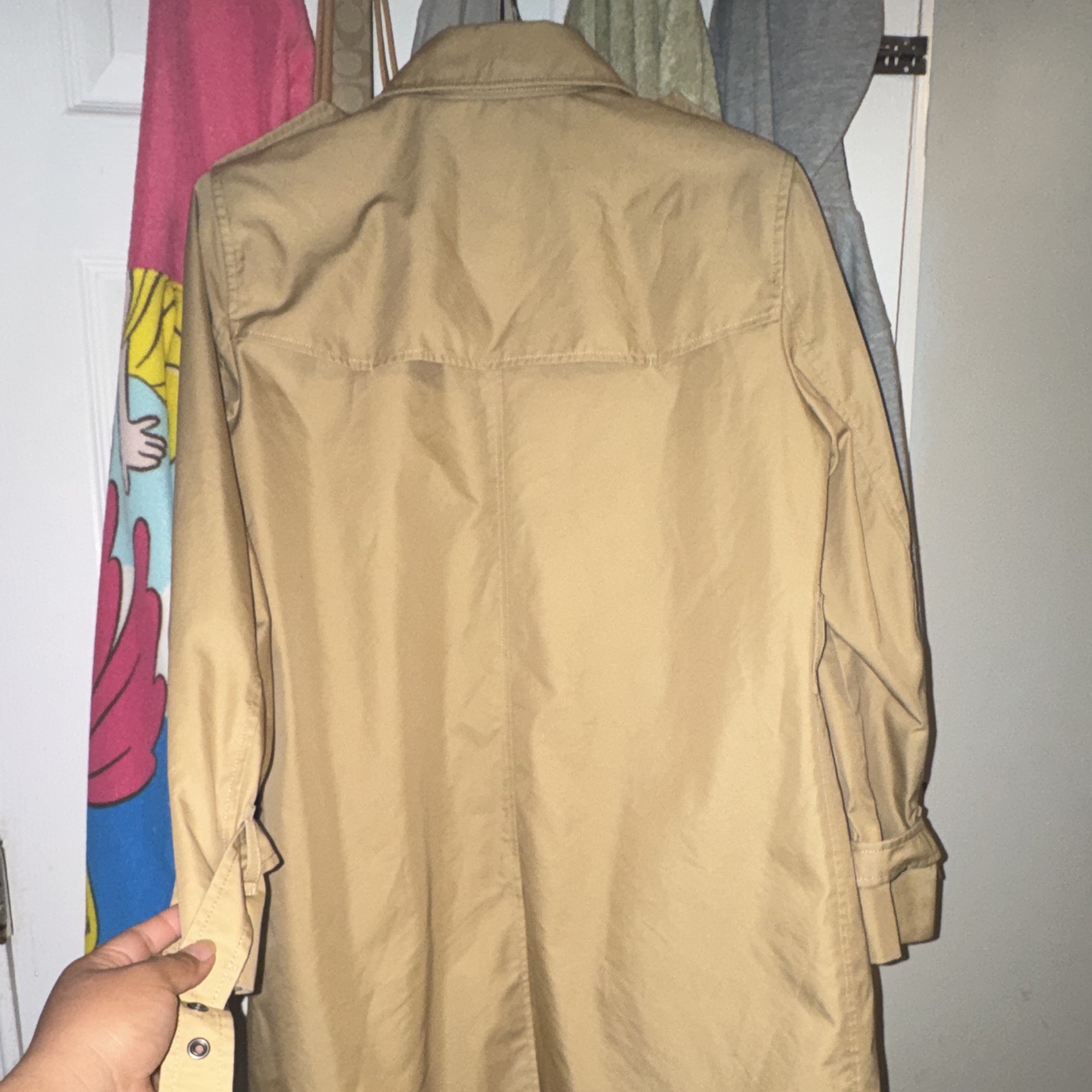Coach The Trench Beige Double Breasted Lined Long Trench Coat Women’s L