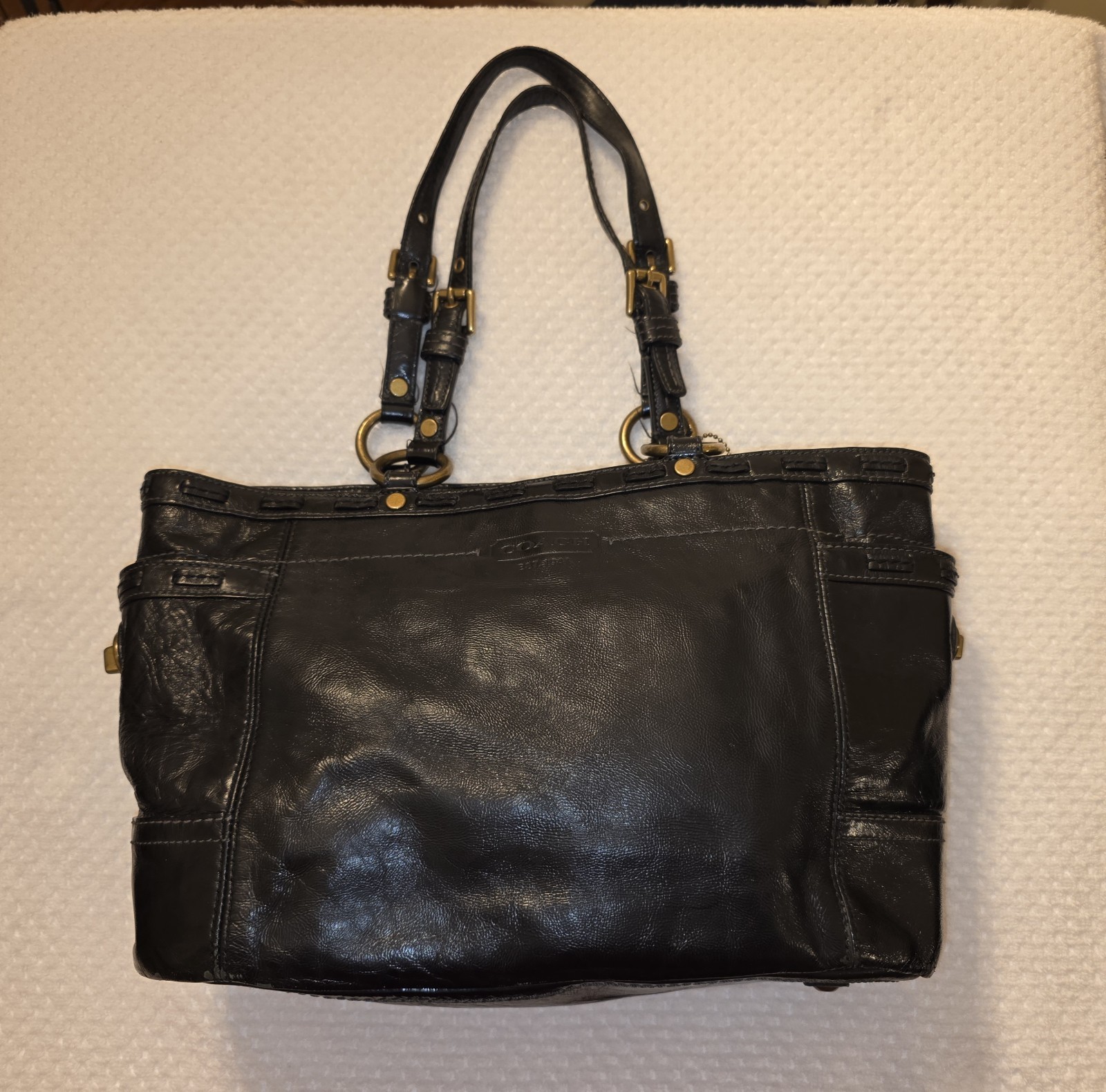 COACH Black Patent Leather Tote F0773-11500