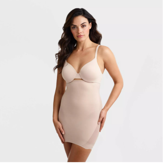 Women’s SlimShaper by Miracle Brands Sheer High Waist Slip – Nude – M – C376