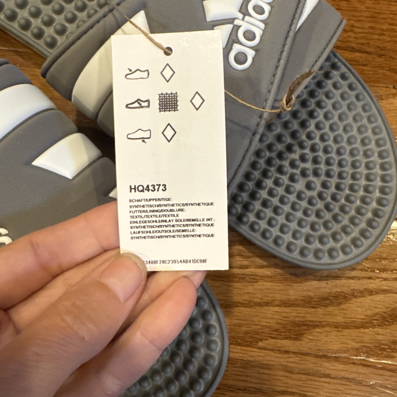 Adidas Men’s Adissage Slide Sandals Size 17 New In Box Gray/White