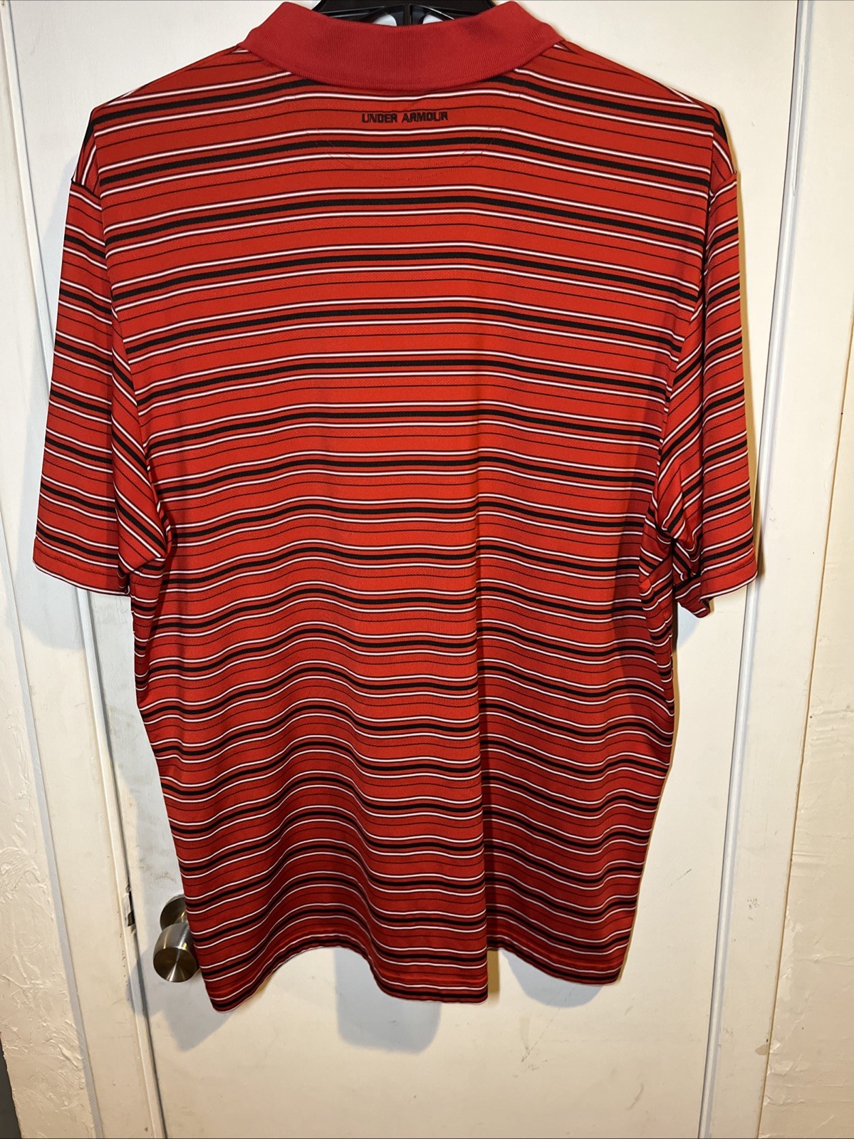 under armour polo xxl Red With Black And White Horizontal Stripes