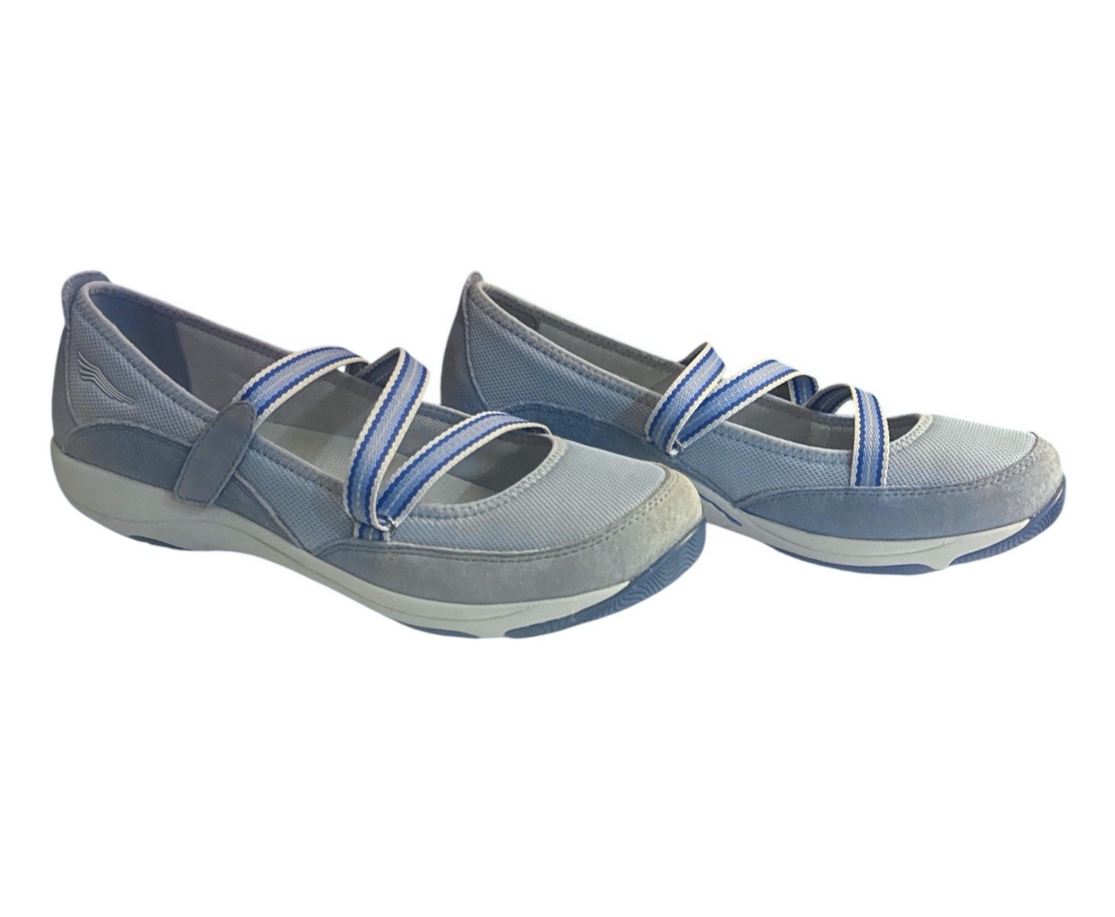 Dansko Hazel Mary Jane Sneaker Comfort Shoes 10.5/41 Light Blue Suede Hook Loop