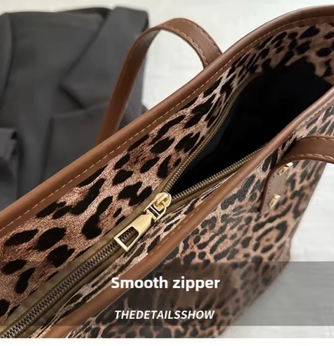 2 Set Women Leopard Print Tote PU Shoulder Bag Large Capacity