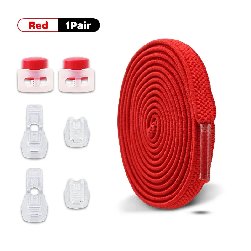1Pair/2Pair NEW Elastic Shoe Laces Flat Shoelaces Without Ties Kids Round Snap L