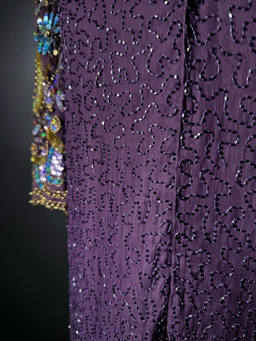 Silk Embellished Caftan Midi Dress Statement