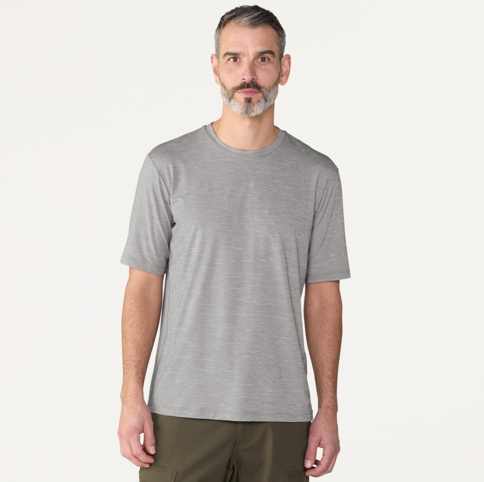 REI Sahara Shade Tee Men’s Large Gray Heather UPF Sun Shirt