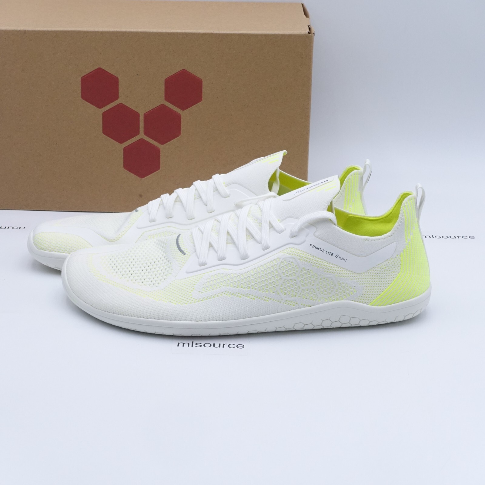 VivoBarefoot Men’s Primus Lite Knit Minimalist Sneakers 309304-04 Safety Yellow