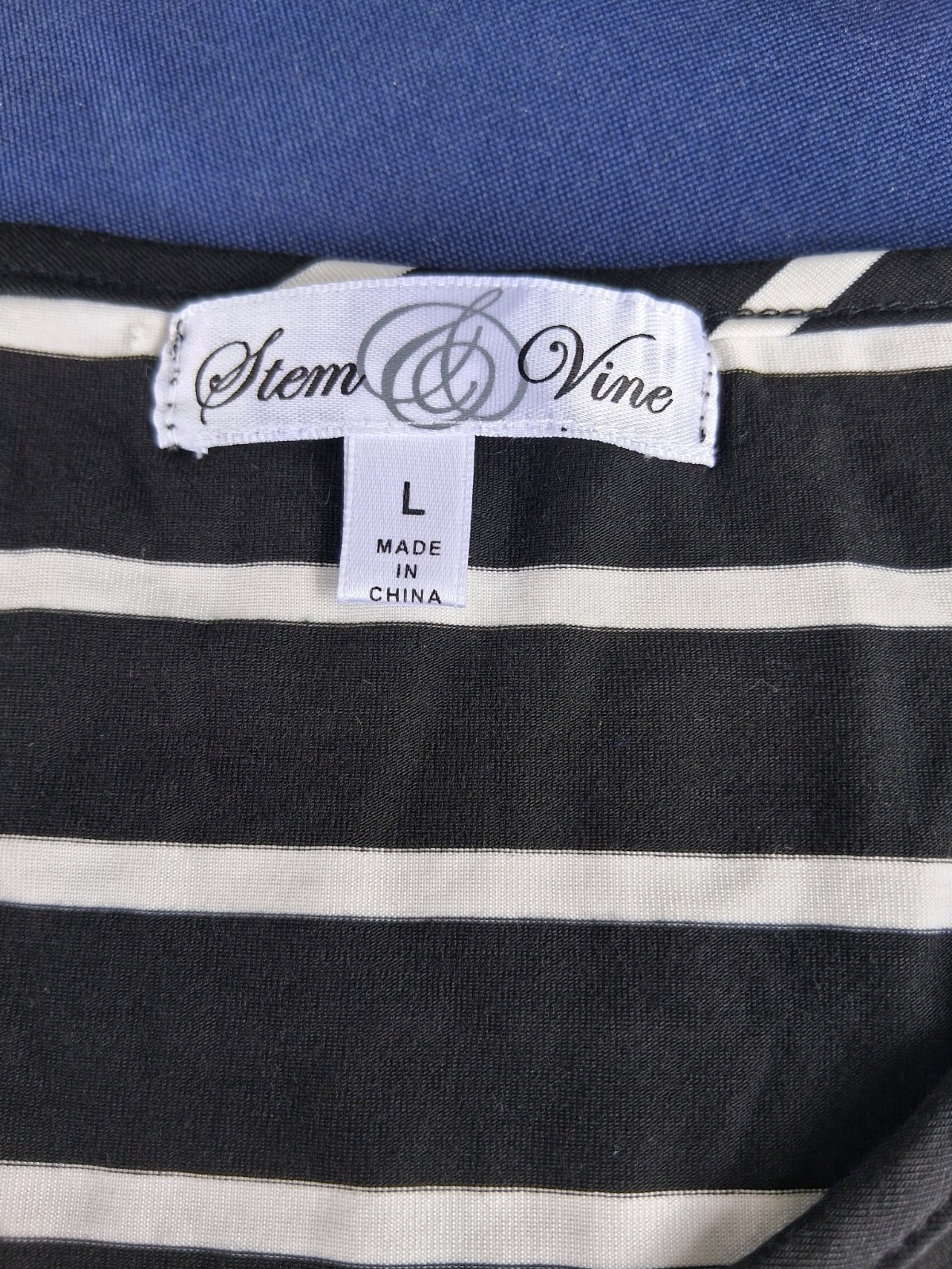 Stem And Vine Chevron Stripe Womens Large 3/4 Sleeves