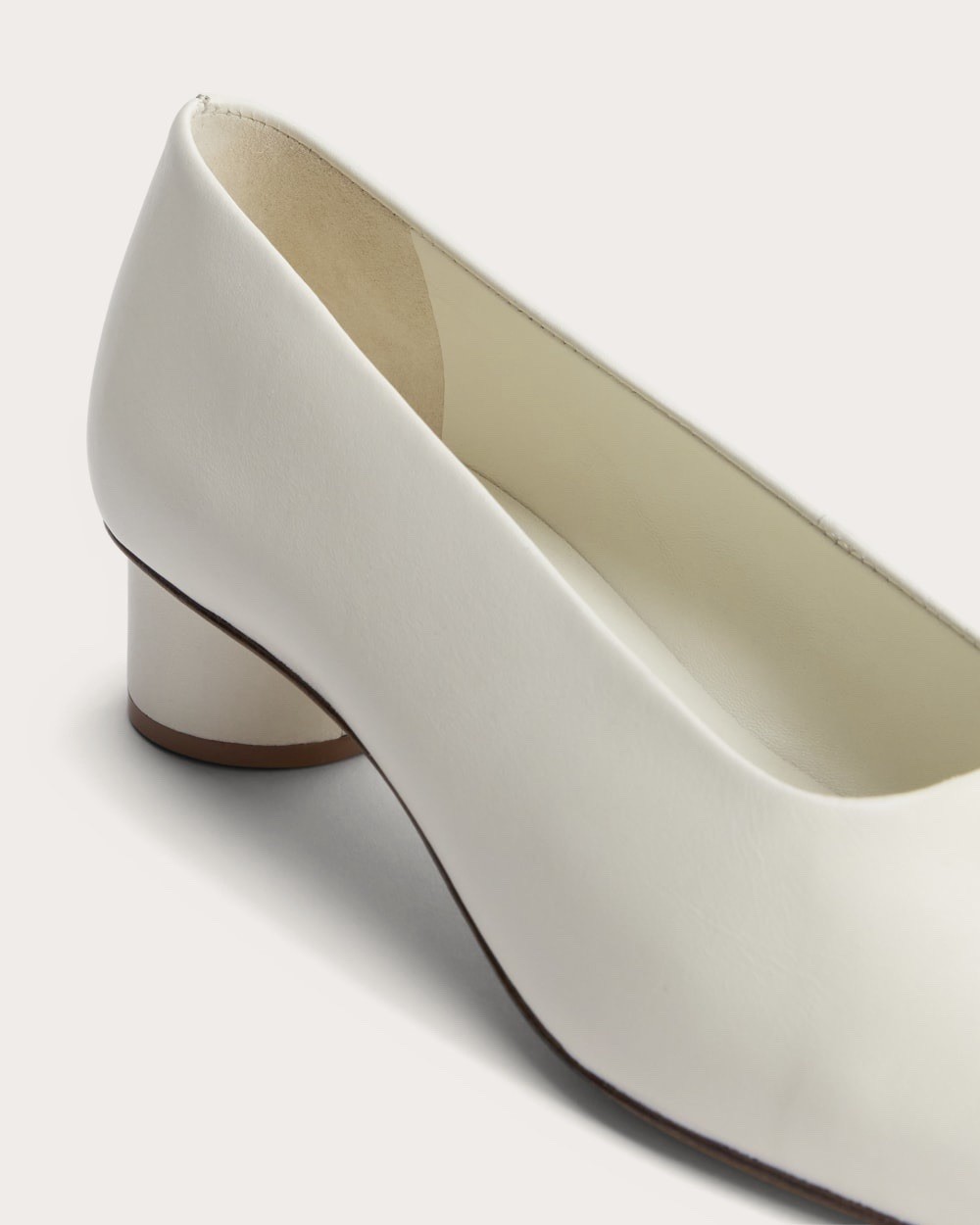 Everlane The Gallery Pump Leather Canvas Cream Circular Heel Square Toe 9.5 NWB