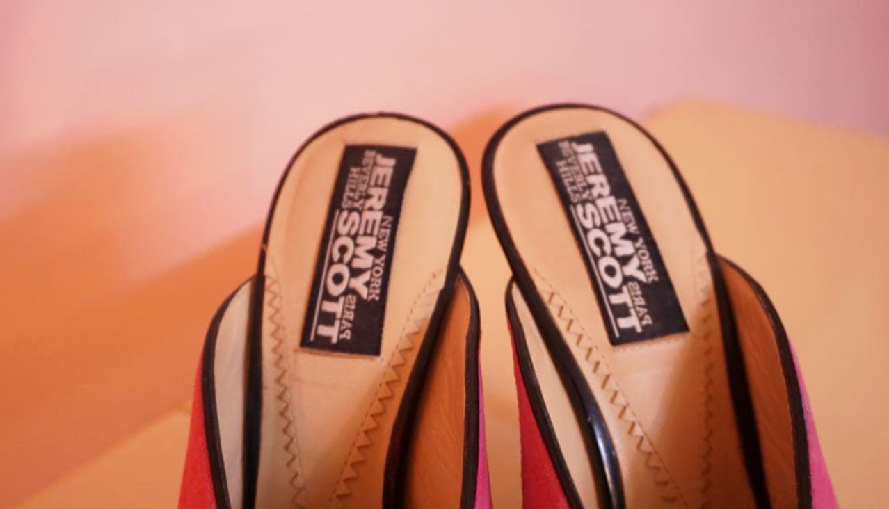 Adidas JEREMY SCOTT Bones Pink High Heels Pumps Women’s Size UK4 From Japan