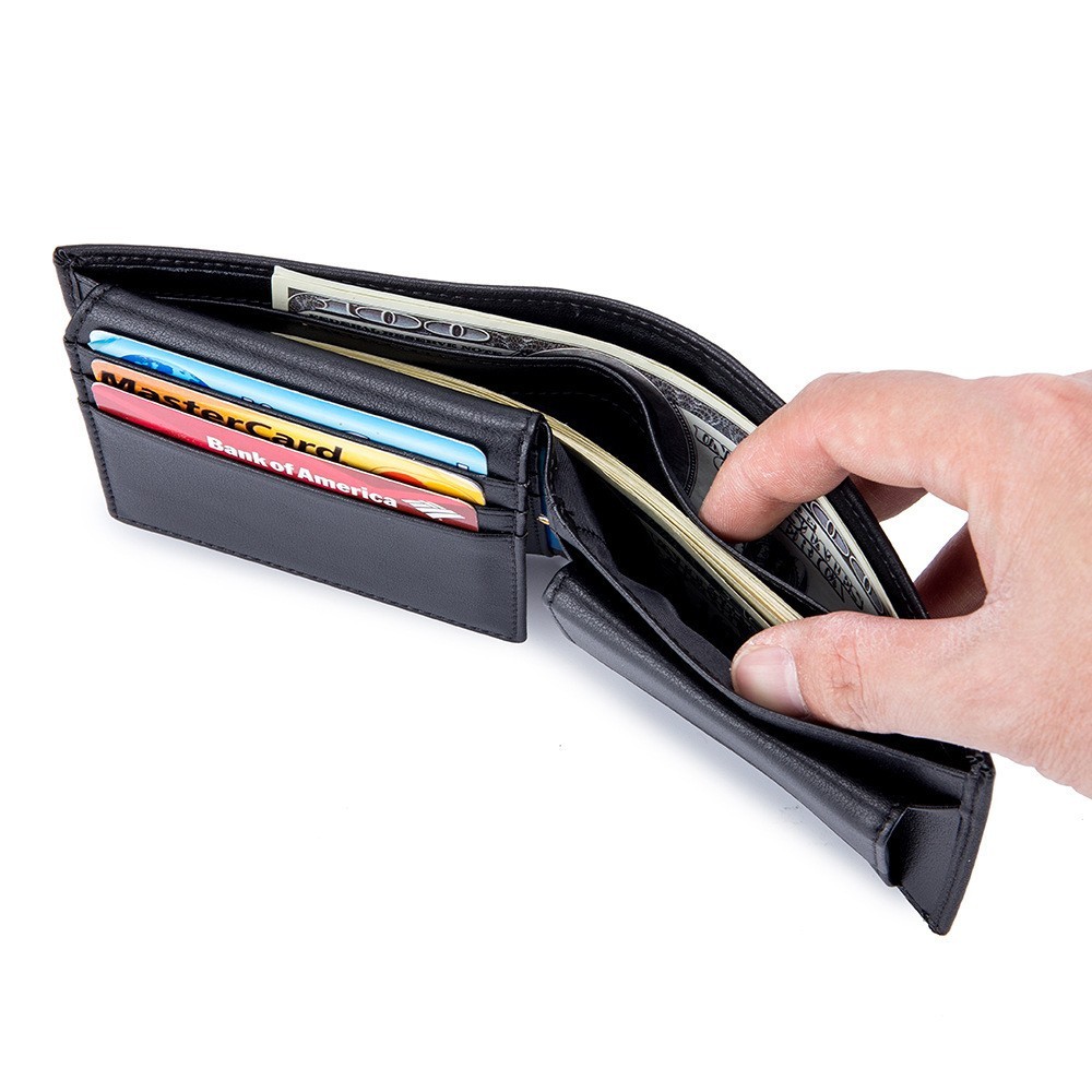 Men’s Genuine Leather RFID Bifold Wallet Bifold Credit Card Holder Coin Pocket