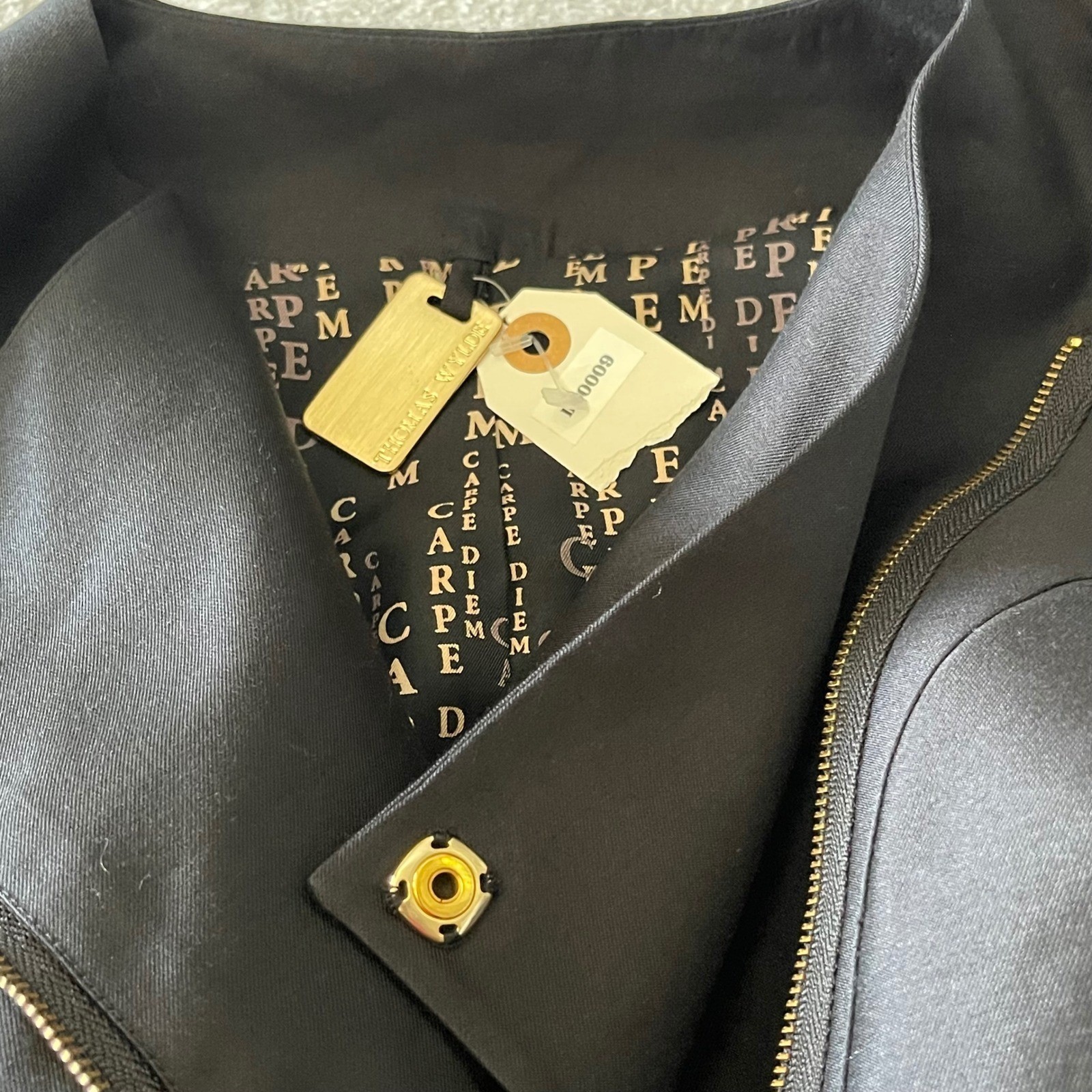 Thomas Wylde Black Structured Jacket SZ 2 Wool Silk Leather Blazer Made in Korea