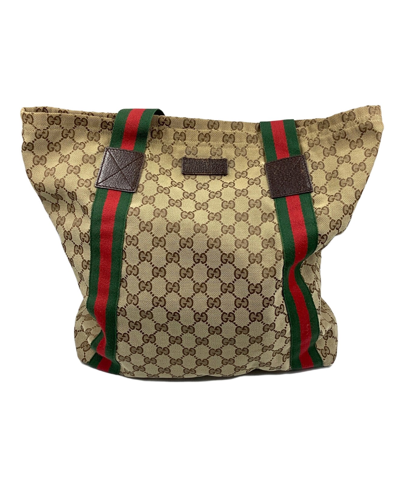 GUCCI Tote bag GG canvas Sherry line Beige 189669 Authentic From Japan