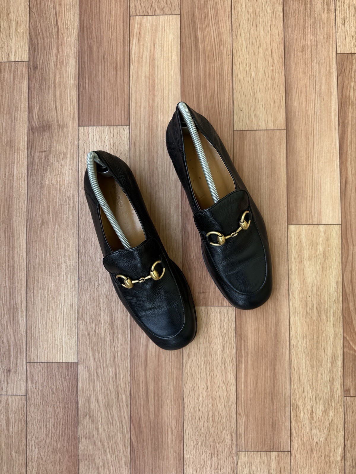 AUTHENTIC GUCCI BLACK LEATHER HORSEBIT SLIP ON LOAFERS SIZE EU 37 , US 7 , UK 4