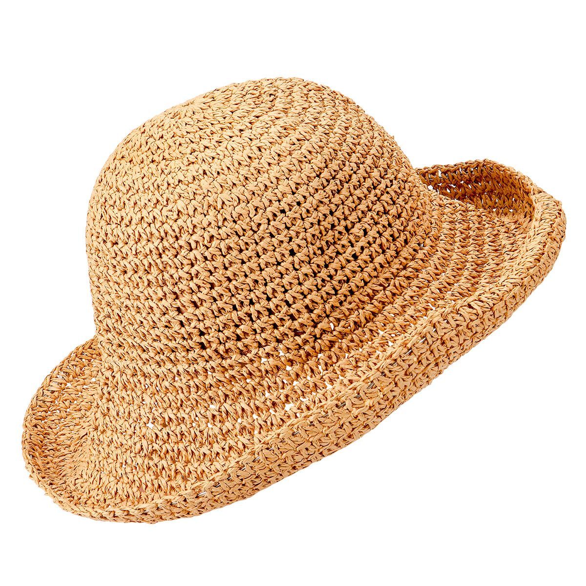 Summer Ladies Sun Beach Straw Hat Floppy Foldable Wide Brim Womens Gardening