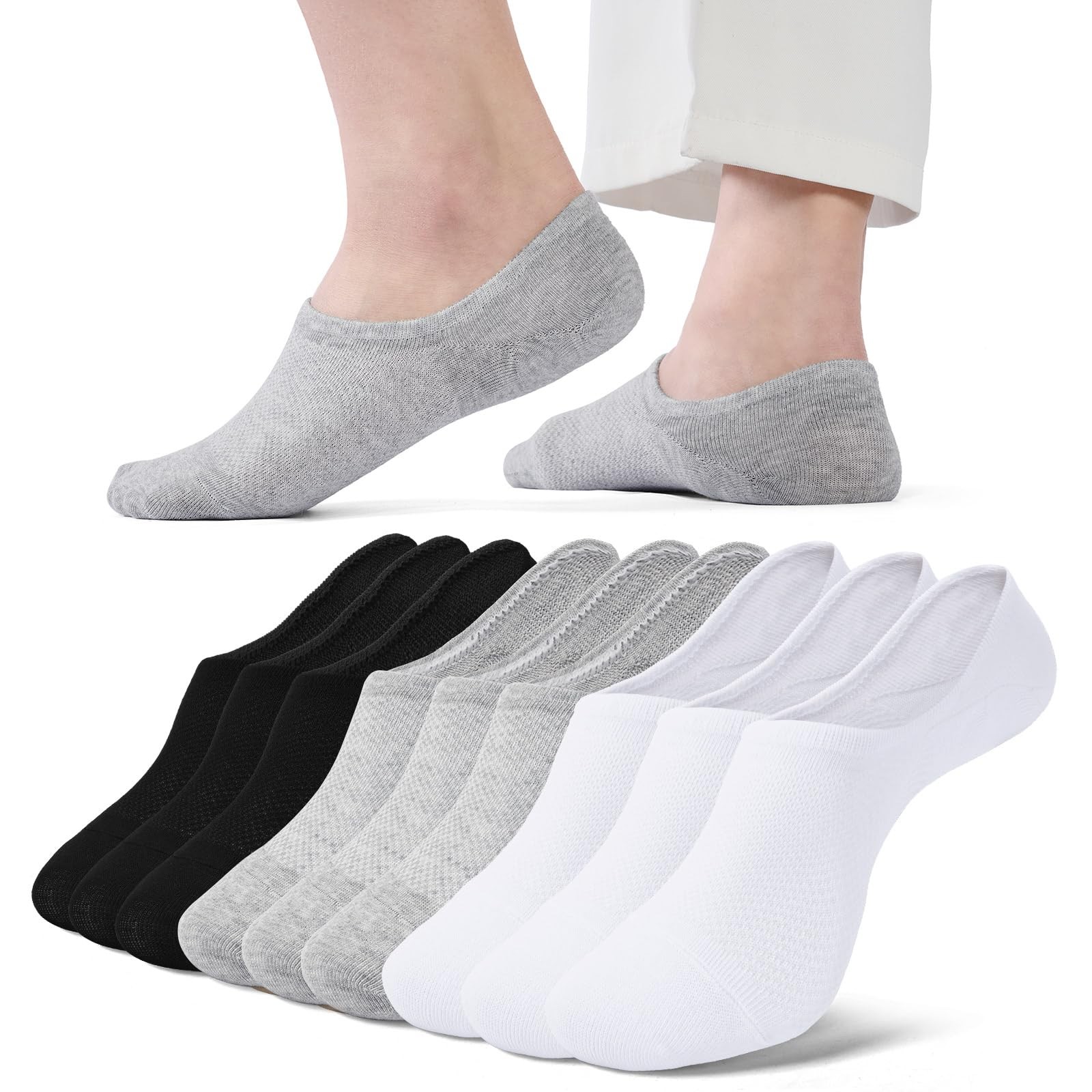 6× Men’s Summer No Show Socks Low Cut Anti-slid Casual Invisible Liner Socks USA